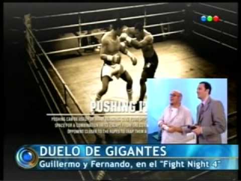 Jugando al Fight Night 4 en Telefe Noticias